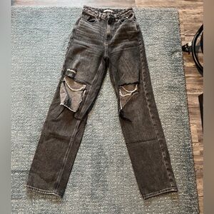 Size 25 pacsun ripped black boyfriend jeans